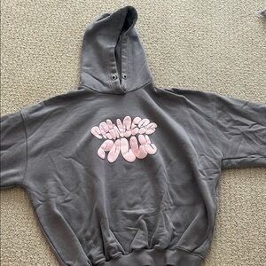 Princess Polly Gray Hoodie with Pink Graphic